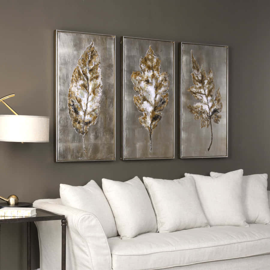Uttermost Champagne Leaves Modern Art 35334 Wallpaper