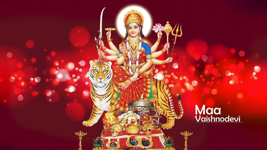 Vaishno Devi Red Bokeh Background Wallpaper