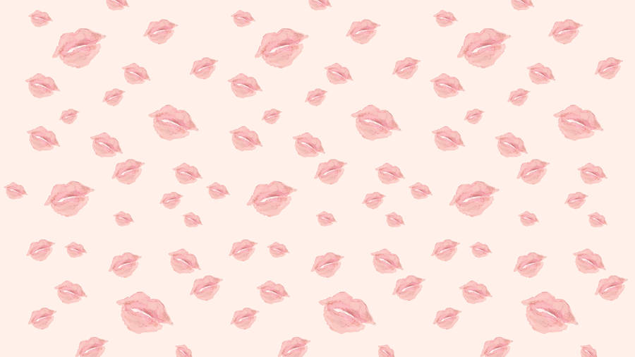 Valentines Day Desktop Pink Lips Wallpaper