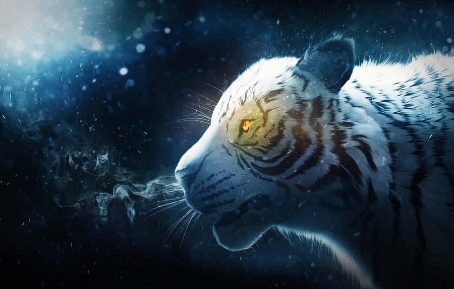 Valiant White Tiger Wallpaper