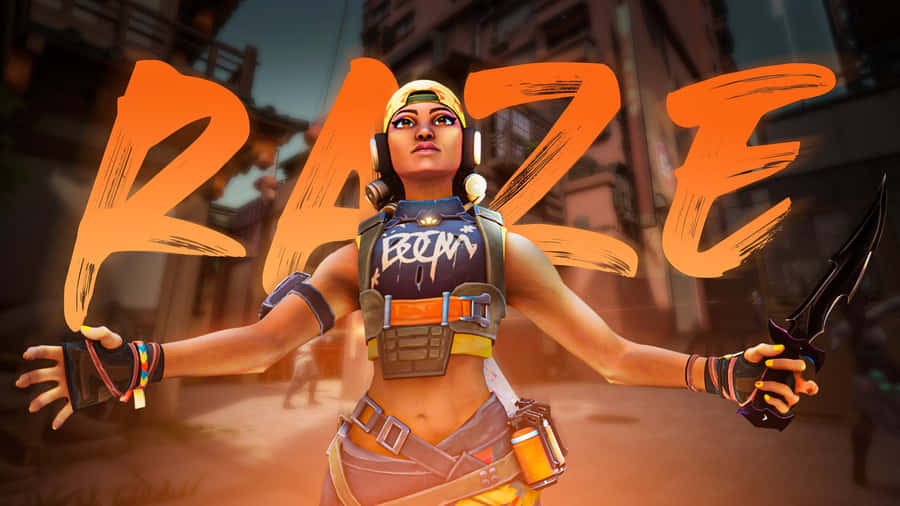 Valorant_ Raze_ Action_ Pose Wallpaper