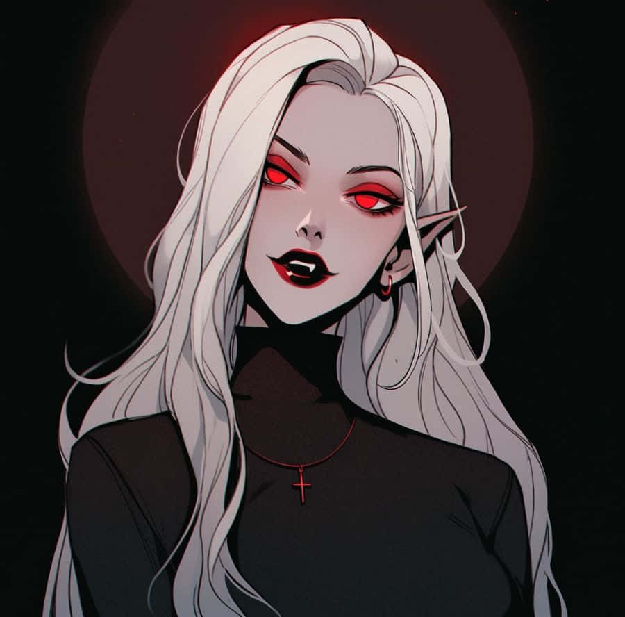 Vampire Pfp With Red Eyes Wallpaper