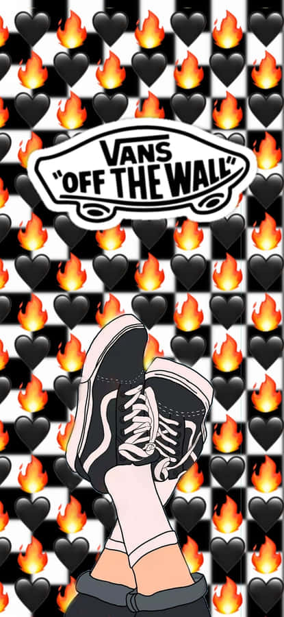 Vans Off The Wall Checkered Flame Aesthetic Wallpaper