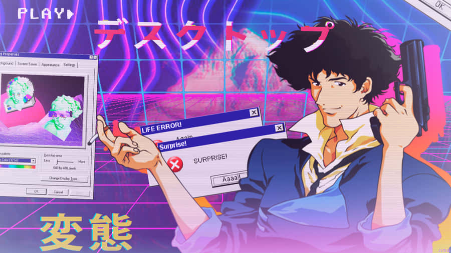 Vaporwave Anime Spike Spiegel Wallpaper