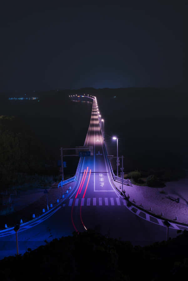 Vaporwave Iphone Empty Highway Wallpaper