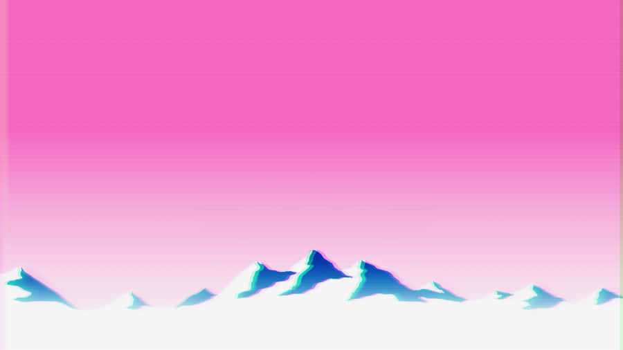 Vaporwave_ Mountain_ Silhouette Wallpaper