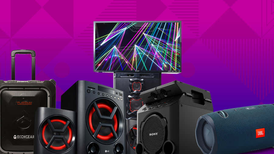 Various Party Speaker Systems Illustration Wallpaper