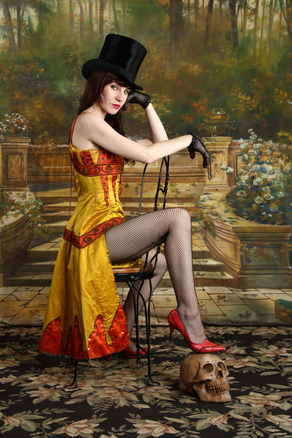 Vaudeville Style Performerwith Top Hat Wallpaper