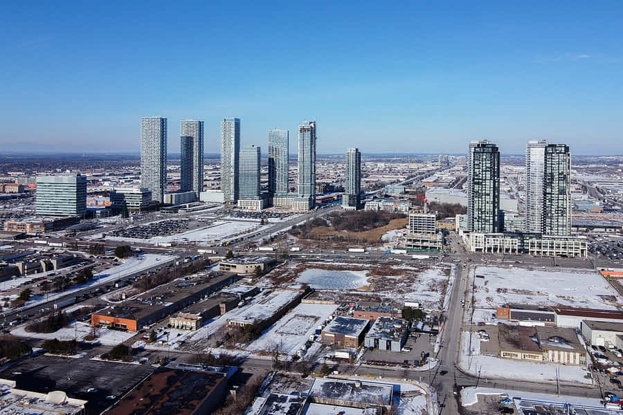 Vaughan Skyline Winter View Wallpaper