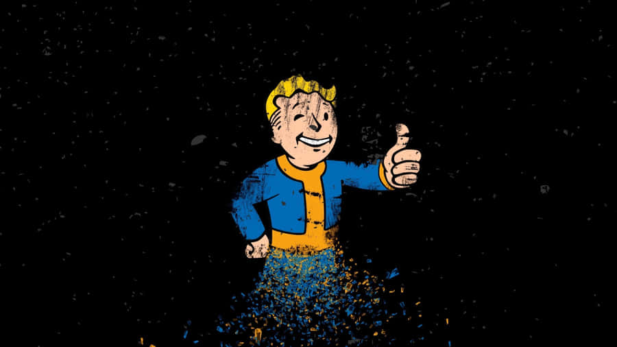 Vault-tec Logo On A Classic Yellow Background Wallpaper