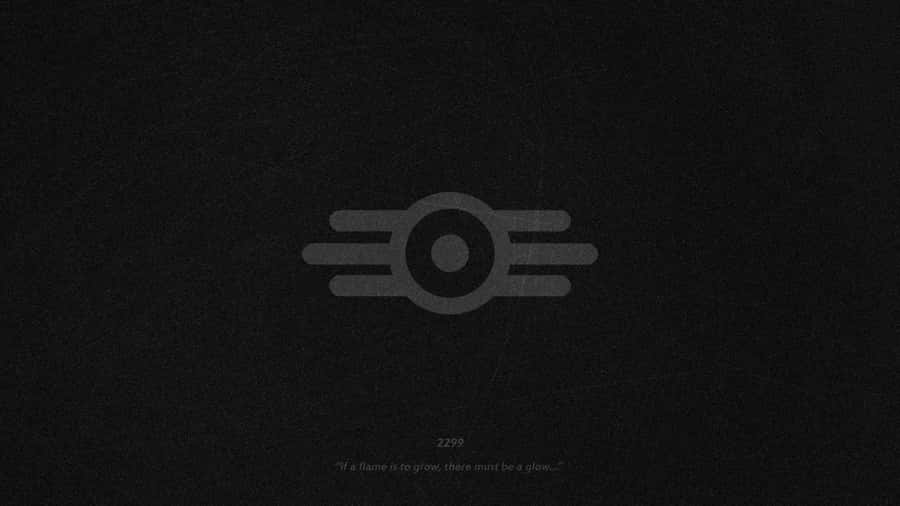 Vault-tec Wallpaper Depicting A Classic Logo On A Steel-blue Background Wallpaper