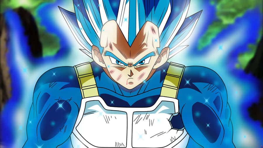 Vegeta Super Saiyan Blue Unleashing His Power Wallpaper