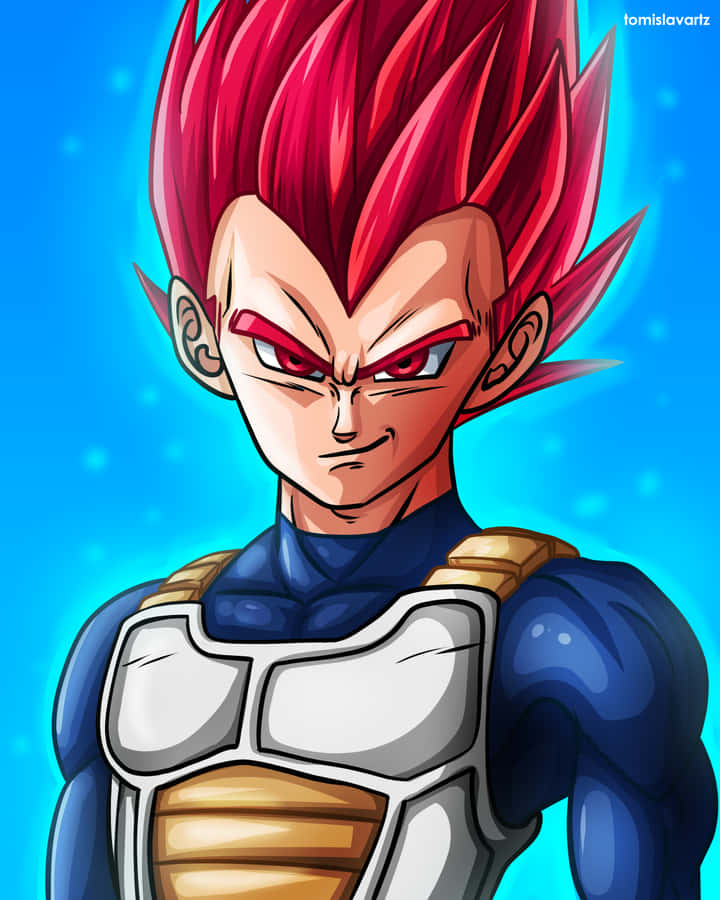Vegeta Super Saiyan God Unleashing His Power Wallpaper