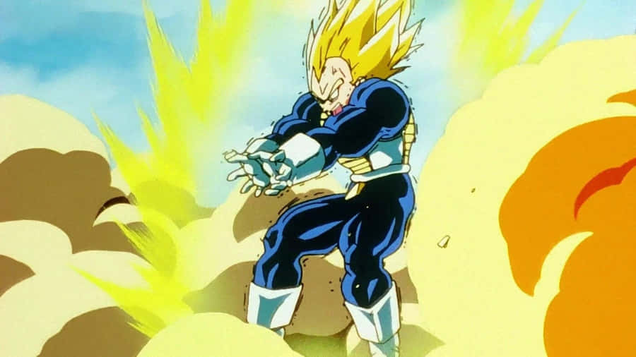 Vegeta Unleashes His Last Bit Of Energy Wallpaper