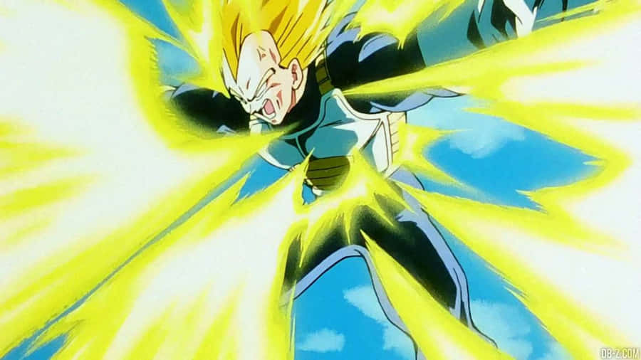 Vegeta Unleashes His Signature Final Flash Attack Wallpaper