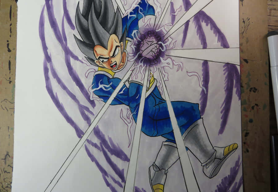 Vegeta Unleashing The Powerful Galick Gun Attack Wallpaper