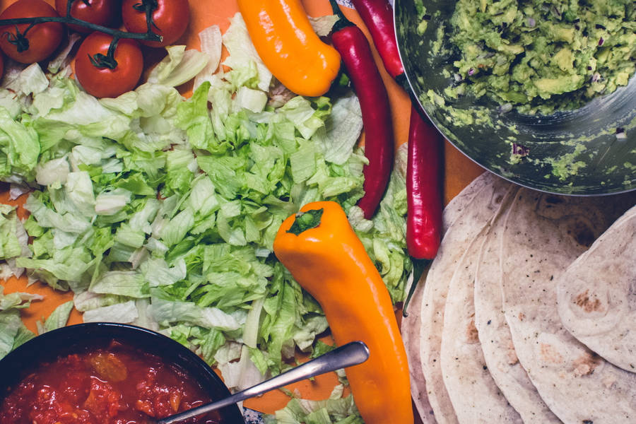 Vegetable Burrito Ingredients Wallpaper