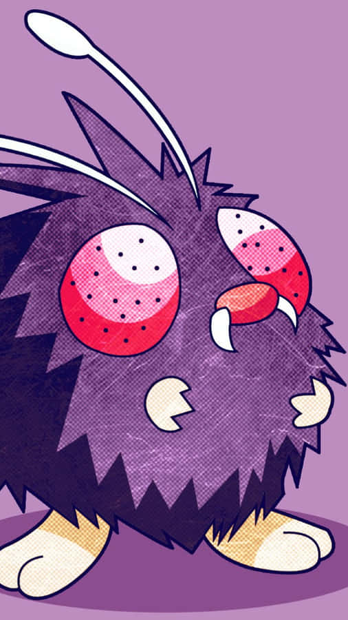 Venonat In Bright Purple Background Wallpaper