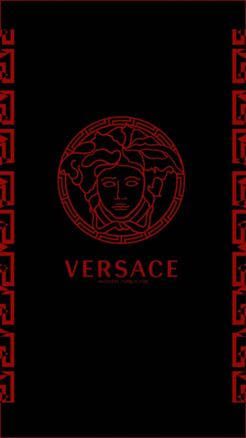 Versace Red Logo Portrait Wallpaper