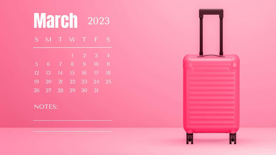Vertical March 2023 Calendar Wallpaper