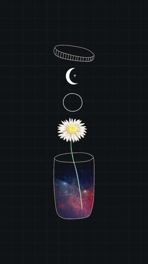 Very Minimalist Design Of A Flower Wallpaper