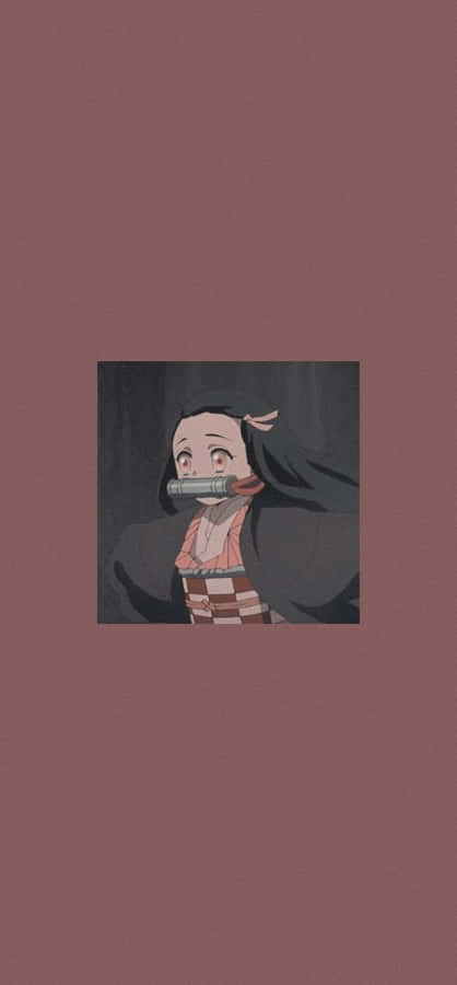 Very Simple Cute Nezuko Kamado Portrait Illustration Wallpaper