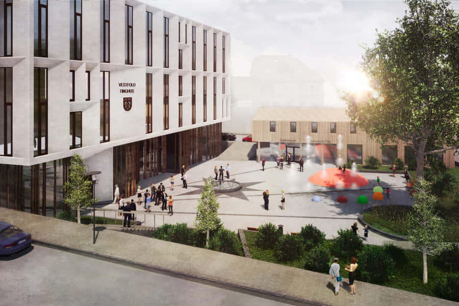 Vestfold Tonsberg Modern Architecture Wallpaper