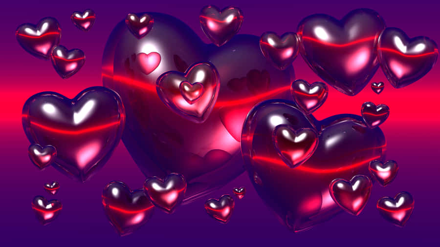 Vibrant 3d Heart Rendering Wallpaper
