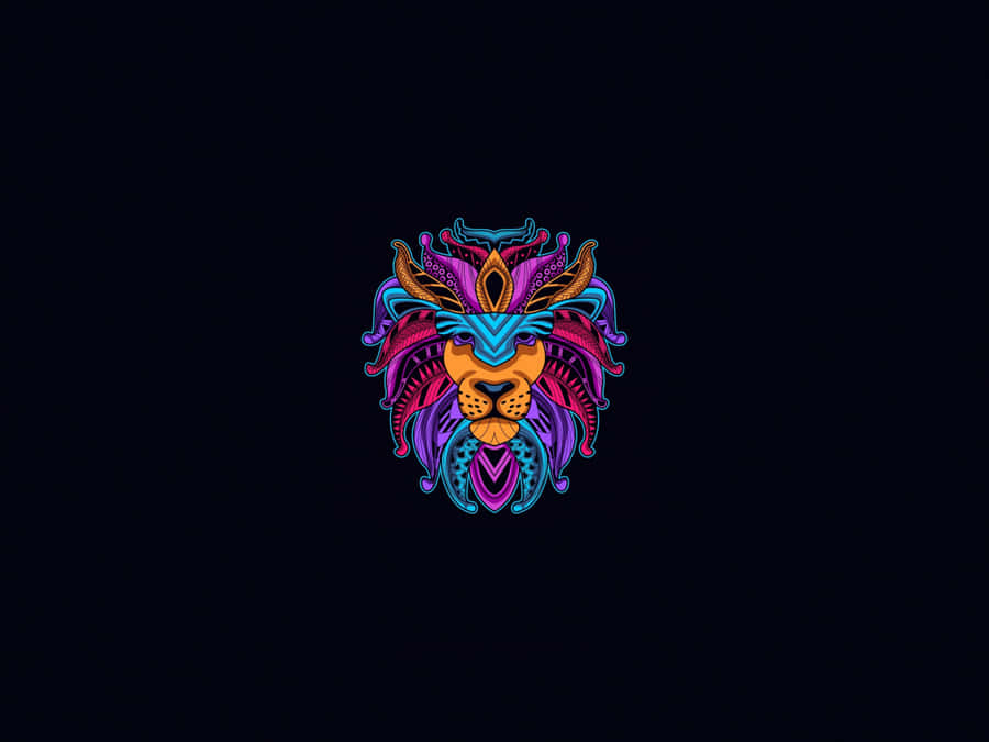 Vibrant_ Abstract_ Lion_ Artwork Wallpaper