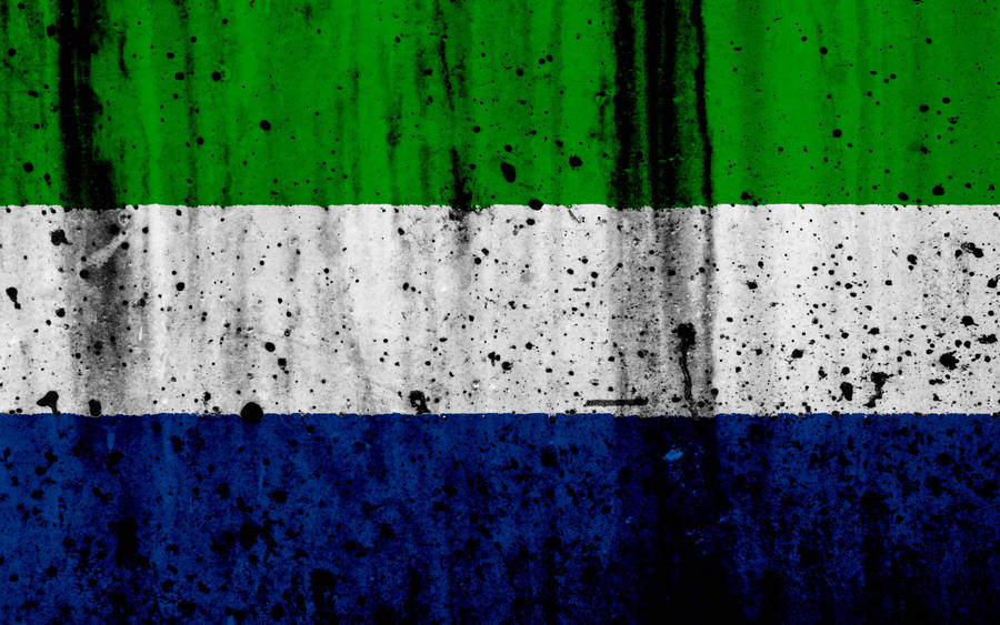 Vibrant Artistic Interpretation Of Sierra Leone Flag Wallpaper