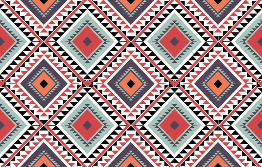 Vibrant Aztec Pattern Design Wallpaper