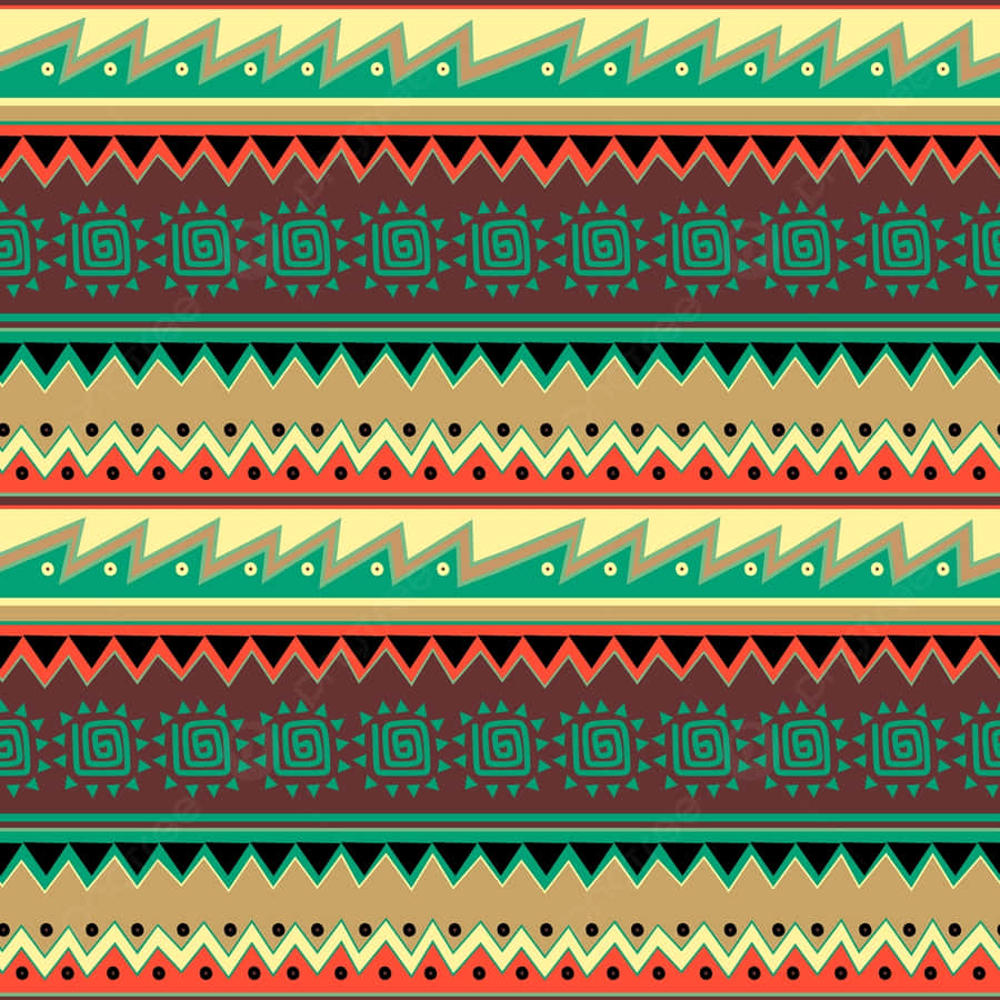 Vibrant Aztec Pattern Design Wallpaper