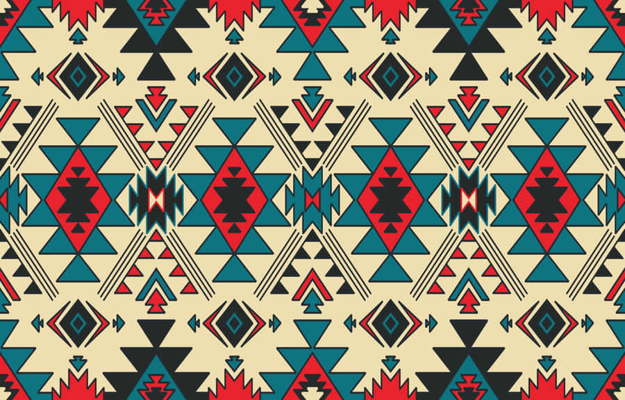 Vibrant Aztec Pattern Wallpaper
