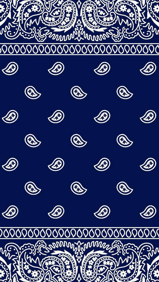 Vibrant Blue Bandana With Unique Paisley Print Wallpaper
