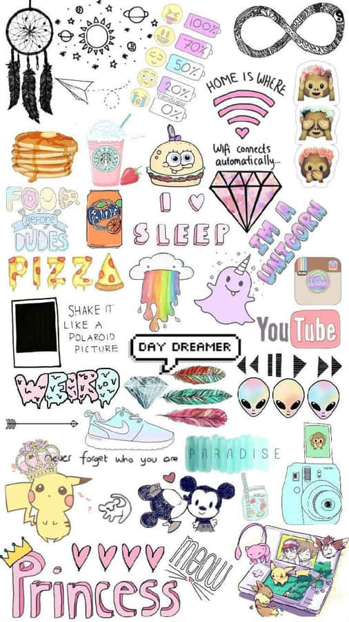 Vibrant Collection Of Cute Stickers Wallpaper