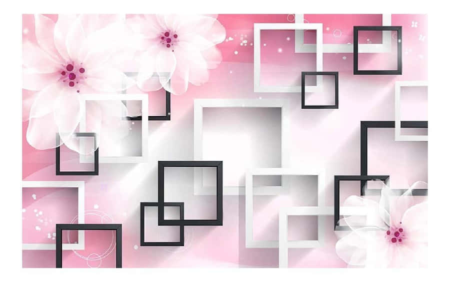 Vibrant Color Combination Of Pink, Black, And White Wallpaper