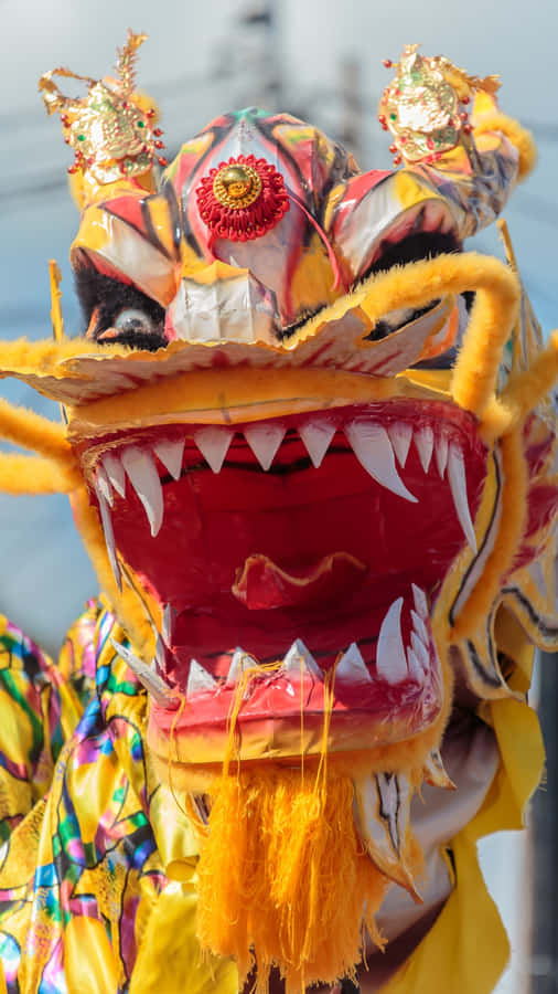 Vibrant Dragon Dance Costume Wallpaper