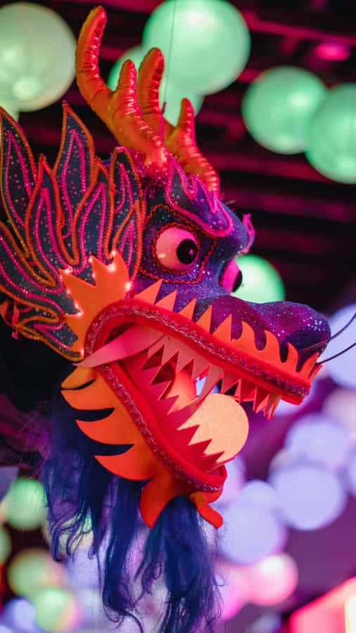 Vibrant Dragon Dance Head Wallpaper