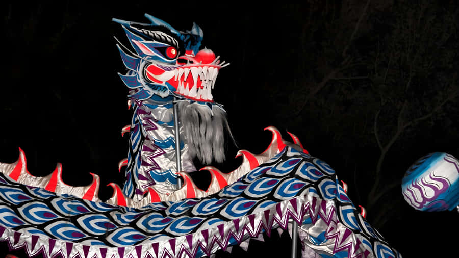 Vibrant Dragon Dance Performance Wallpaper