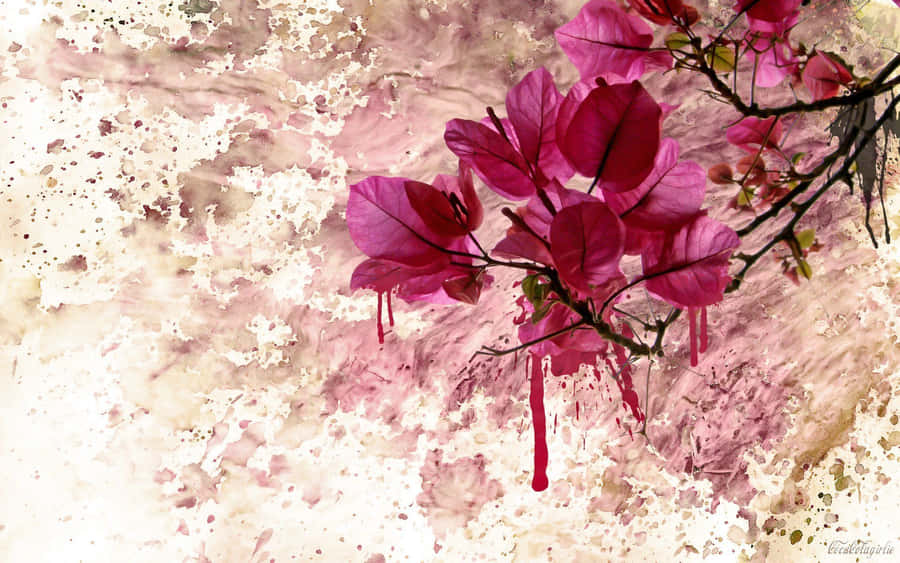 Vibrant Floral Art In Full Bloom Wallpaper