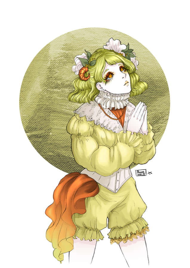 Vibrant Harajuku Girl In Bold Fashion Wallpaper