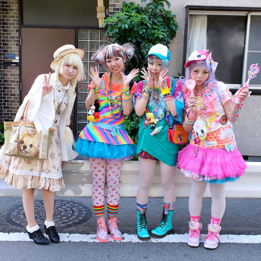 Vibrant Harajuku Street Fashion Wallpaper