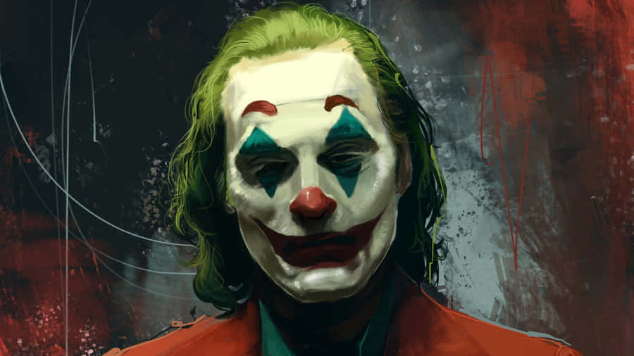 Vibrant Joker Painting On Canvas Wallpaper