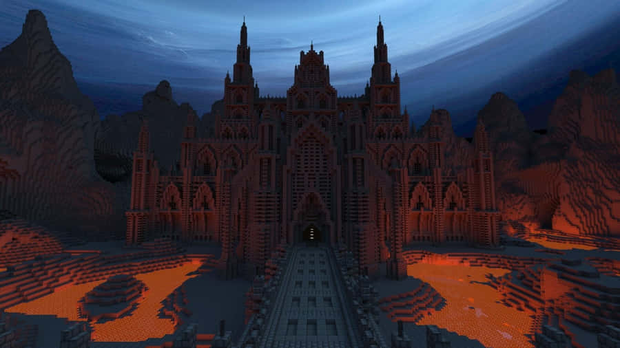 Vibrant Minecraft Map With Redstone Constructions Wallpaper