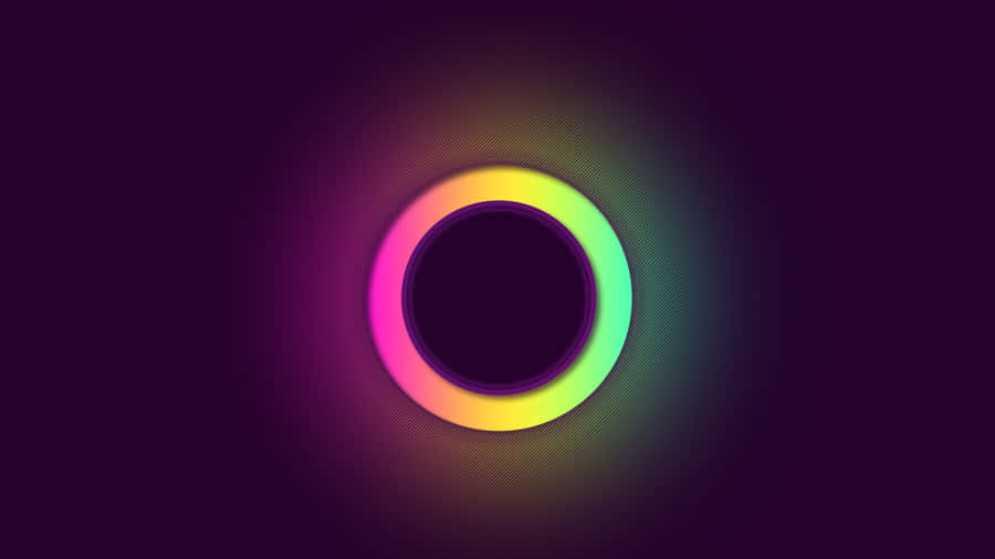 Vibrant_ Neon_ Circle_ Abstract Wallpaper