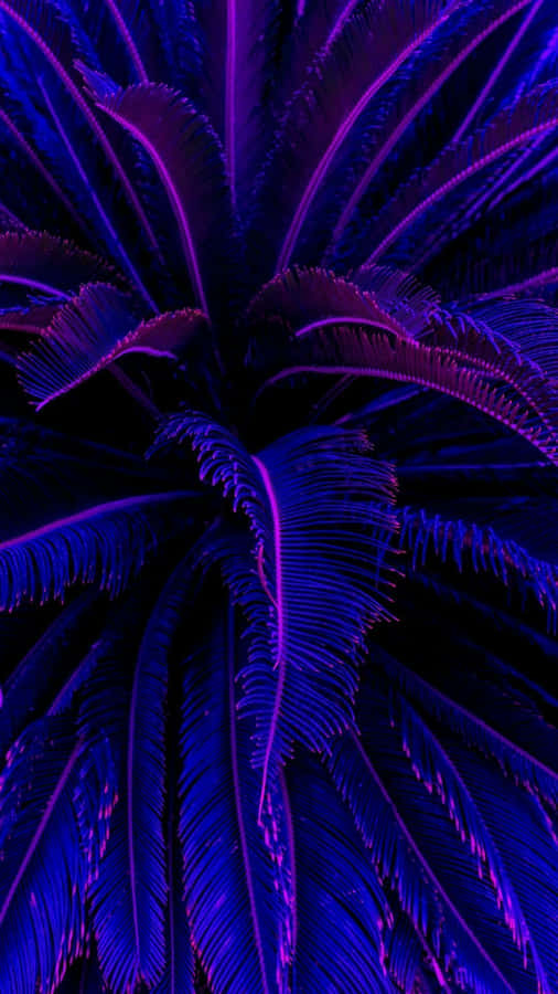 Vibrant Neon Plants Illuminating The Darkness Wallpaper