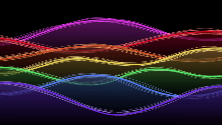Vibrant Neon Waveforms Wallpaper