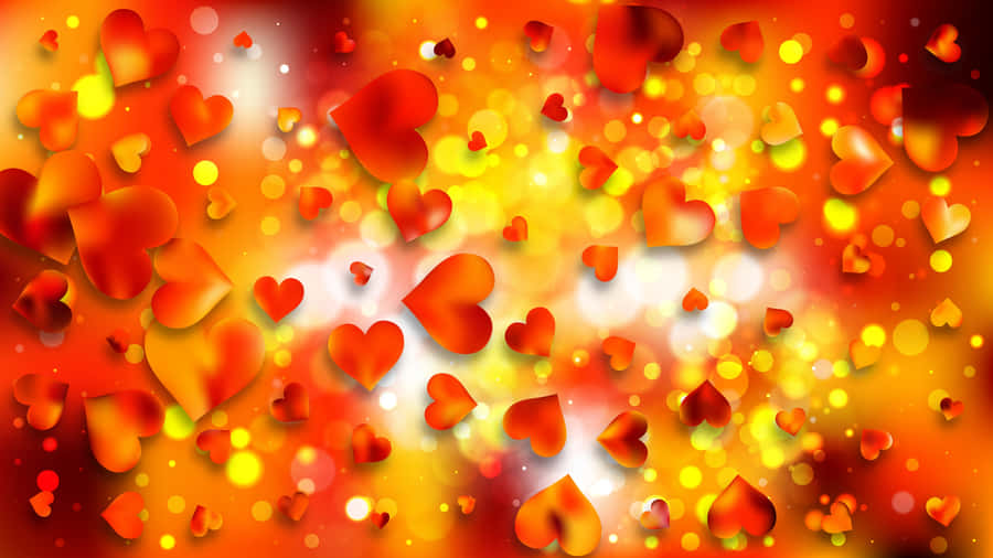 Vibrant Orange Heart Radiating Warmth And Love Wallpaper