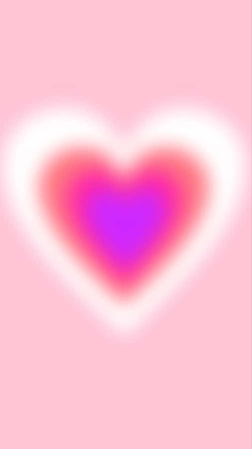 Vibrant Pink Heart Aura Wallpaper