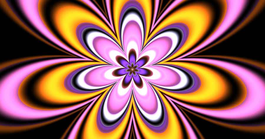 Vibrant Psychedelic Flower Explosion Wallpaper